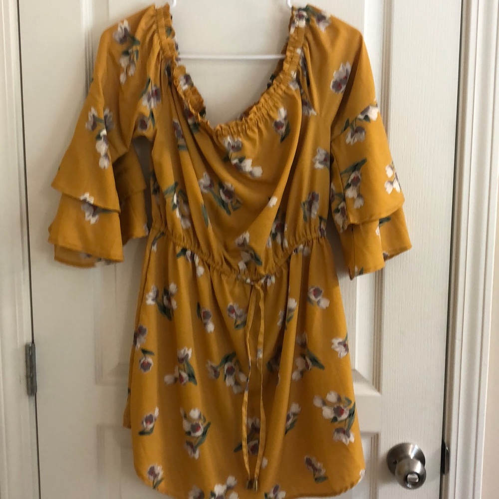 Fall or spring ruffle dress